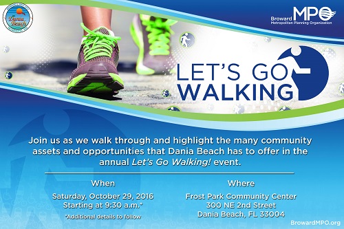 First "Let's Go Walking" Event To Be Held in Dania Beach