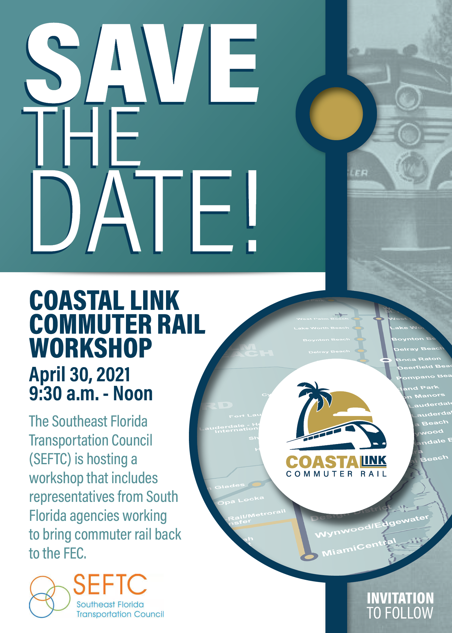 Coastal Link Commuter Rail Save the Date