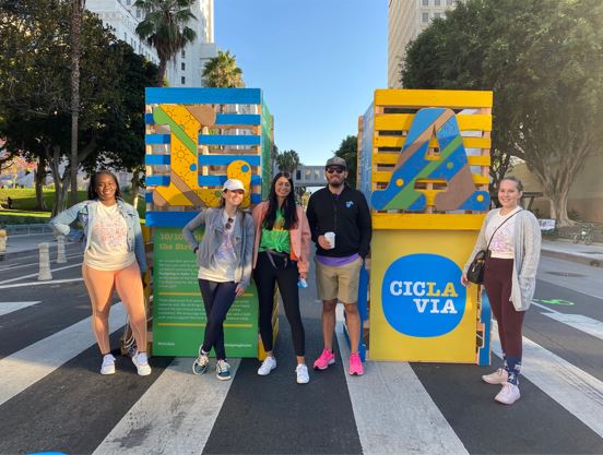 Broward Mpo staff in front of Ciclavia art installation