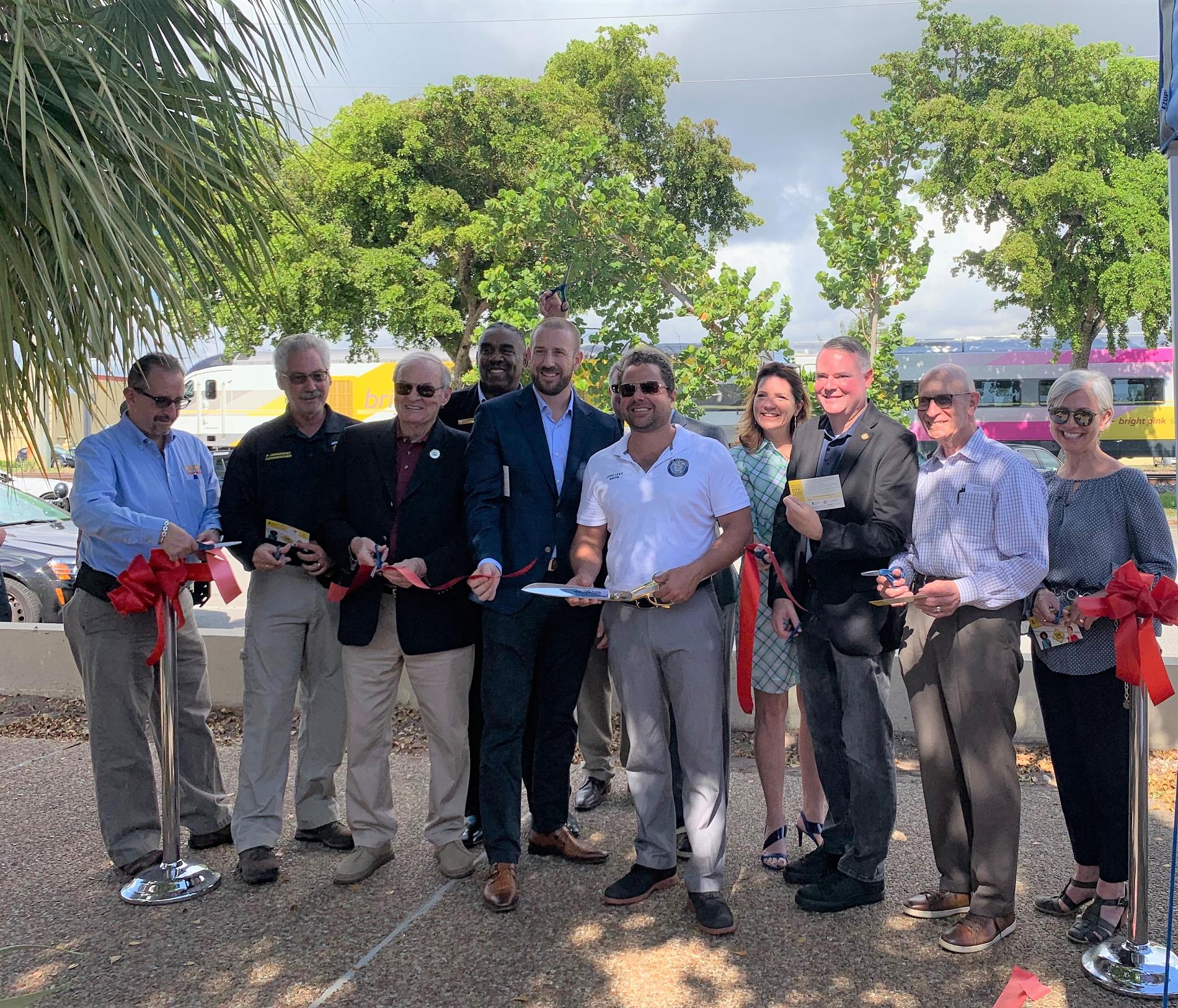 Brightline post ribbon cutting